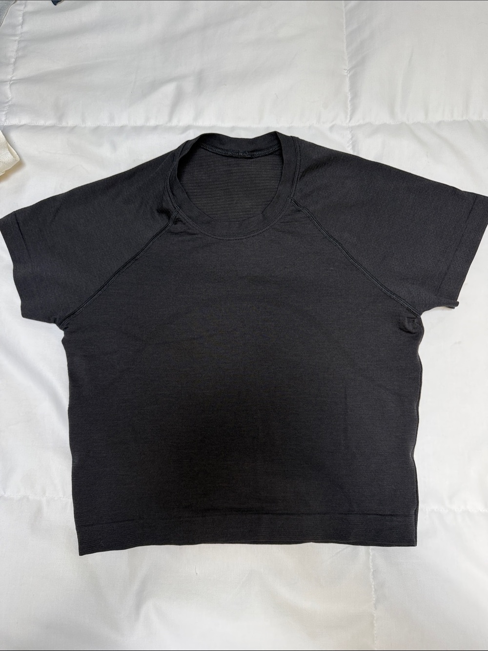 lululemon athletica black swiftly tech short Sleeve Crop Top